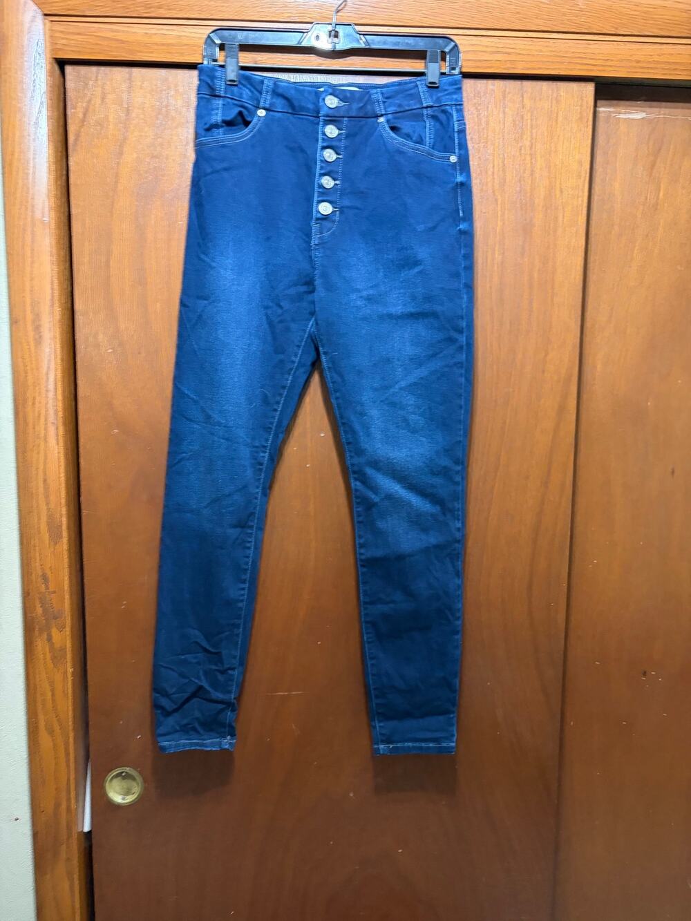 KanCan High Rise Button Fly Skinny Jeans Women's Size 9/28 Dark Wash Stretch